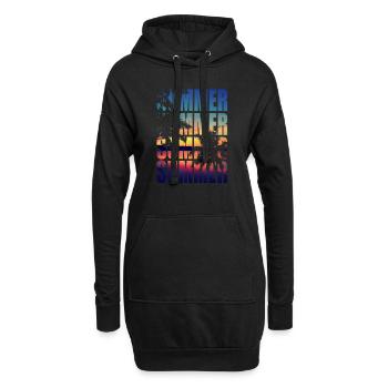 Summer Palmen Sommer - Hoodie-Kleid - Schwarz - Vorne