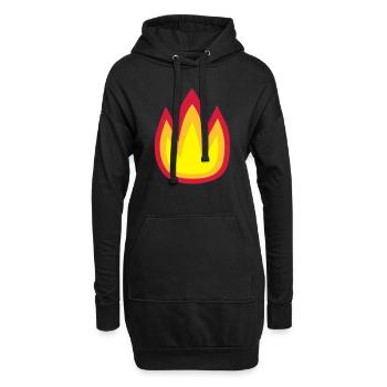 Feuer - Hoodie-Kleid - Schwarz - Vorne