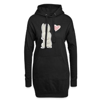 Lièvre - Sweat-shirt à capuche long Femme - noir - Devant