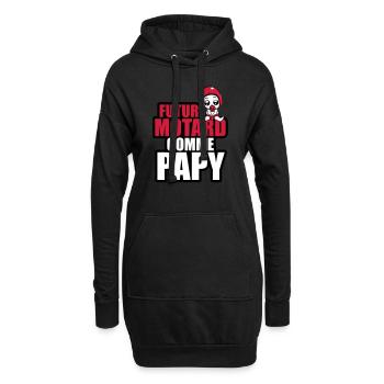 futur motard comme papy - Sweat-shirt à capuche long Femme - noir - Devant