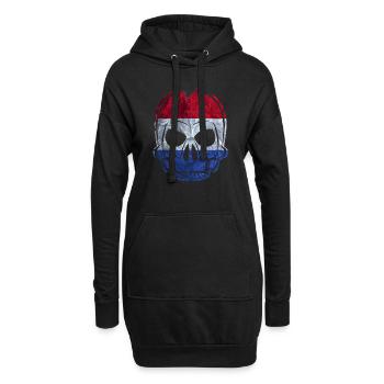 MMJ Pays-Bas Drapeau de crâne - Sweat-shirt à capuche long Femme - noir - Devant