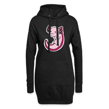 little axolotl - Hoodie-Kleid - Schwarz - Vorne