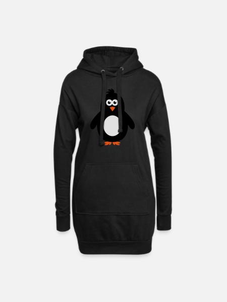pinguin - Hoodie-Kleid - Schwarz