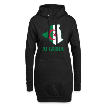 logo algérie - Sweat-shirt à capuche long Femme - noir - Devant