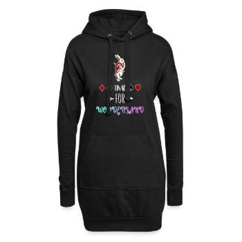 Il est temps pour le pays des merveilles - Sweat-shirt à capuche long Femme - noir - Devant