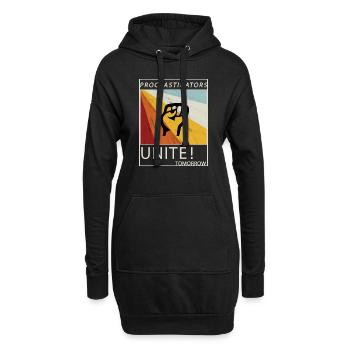 Les procrastinateurs s'unissent demain paresseux son cadeau - Sweat-shirt à capuche long Femme - noir - Devant