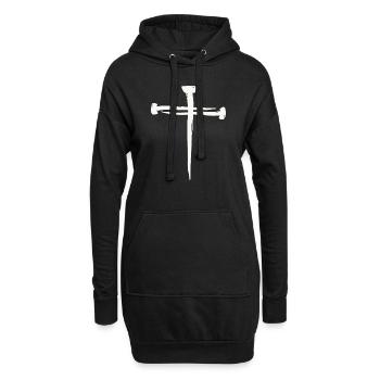 Kreuz aus Nägel - Hoodie-Kleid - Schwarz - Vorne