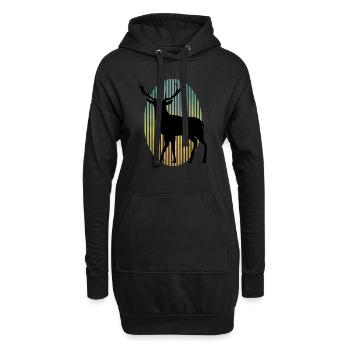 Hirsch - Hoodie-Kleid - Schwarz - Vorne