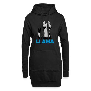 Citation No Drama Lama - Sweat-shirt à capuche long Femme - noir - Devant