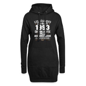 Cadeau d'anniversaire légendes sont nées en 1993 - Sweat-shirt à capuche long Femme - noir - Devant