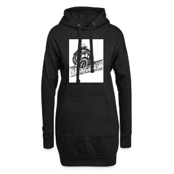 Gorille - Sweat-shirt à capuche long Femme - noir - Devant