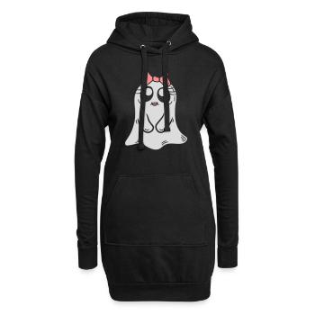 Comic Kleines Geister Mädchen - Hoodie-Kleid - Schwarz - Vorne