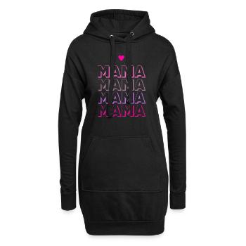 MAMA - Sweat-shirt à capuche long Femme - noir - Devant