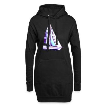 Segeln Segelboot Segelsport Segler Segelschiff - Hoodie-Kleid - Schwarz - Vorne