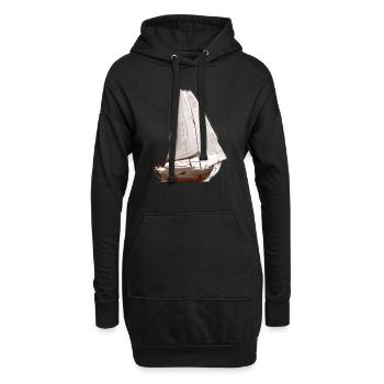 Sailing Ship Sailing Sailing Sailing Sailing Sailboat - Hoodie Dress - black - Front