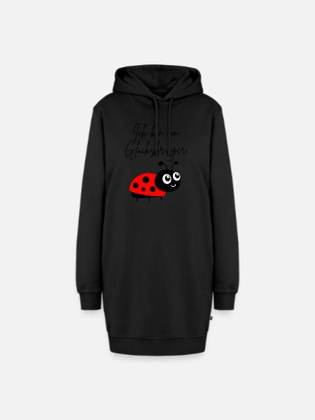 Marienkäfer 🐞- Glücksbringer 🍀 - Hoodie-Kleid - Schwarz