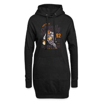 Fahrrad - Hoodie-Kleid - Schwarz - Vorne
