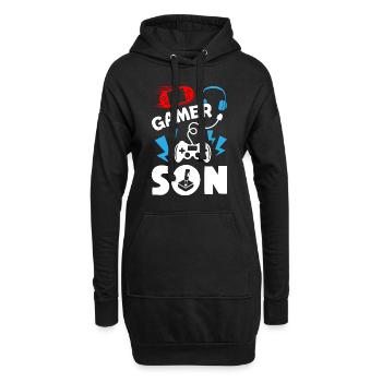 Gamer Son - Hoodie-Kleid - Schwarz - Vorne