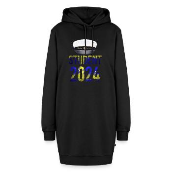 Abschlussfeier 2024 Abiturfeier - Hoodie-Kleid - Schwarz - Vorne - AI Model Female 172 light (172cm)