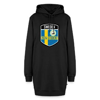 Abschlussfeier 2024 Abiturfeier - Hoodie-Kleid - Schwarz - Vorne - AI Model Female 172 light (172cm)