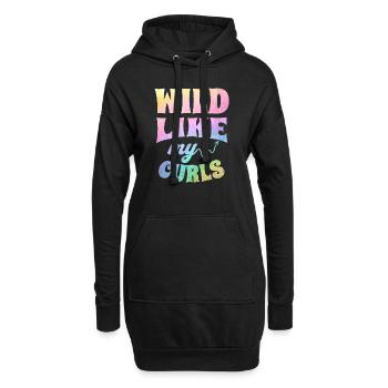 Wild Like My Curls Tie Dye Texture - Hoodie Dress - black - Front