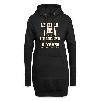 Level 18 Vintage Anniversaire Vintage Rétro - Sweat-shirt à capuche long Femme - noir - Devant