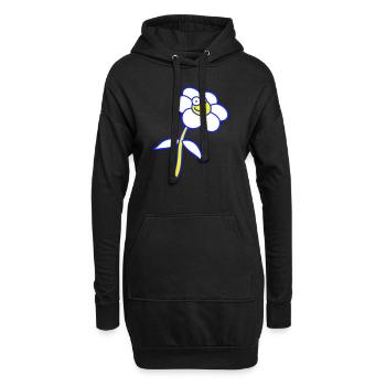 Fleur douce Printemps Eté Nature Visage drôle - Sweat-shirt à capuche long Femme - noir - Devant