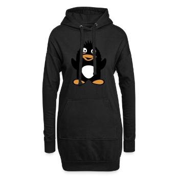 pingouin mignon agitant stupide fou oiseau drôle - Sweat-shirt à capuche long Femme - noir - Devant