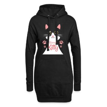 Maman Kitty Mère Qui Adore Les Chats - Sweat-shirt à capuche long Femme - noir - Devant