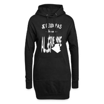 Je peux pas je suis Algérienne - Sweat-shirt à capuche long Femme - noir - Devant