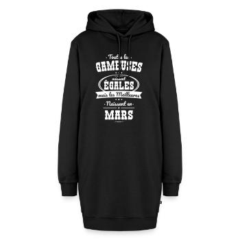 Gameuses égales meilleures naissent en Mars - Sweat-shirt à capuche long Femme - noir - Devant