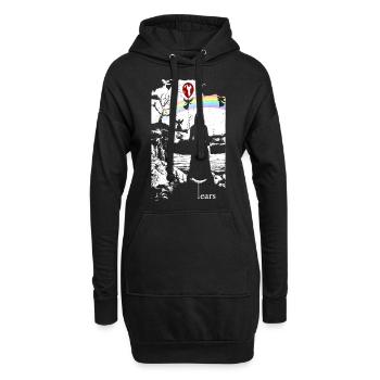 Engel Grafik - Hoodie-Kleid - Schwarz - Vorne