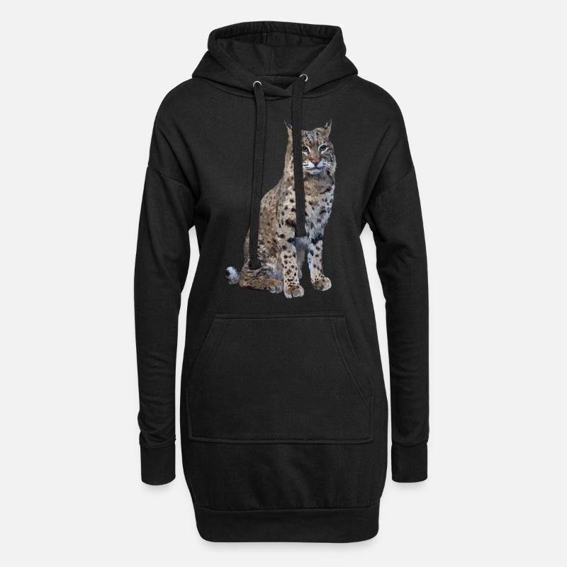 Luchs - Hoodie-Kleid - Schwarz
