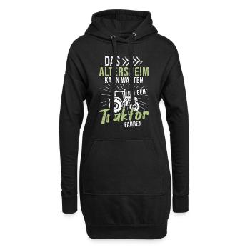 Landwirt Rentner Traktor Opa Bauernhof Rente - Hoodie-Kleid - Schwarz - Vorne