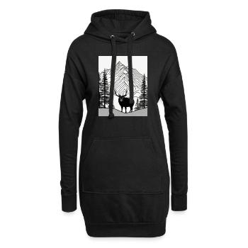 Simple Natur - Hoodie-Kleid - Schwarz - Vorne