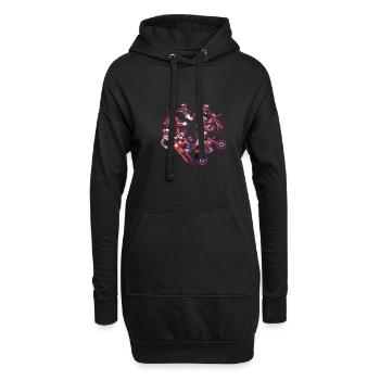 LOVE My Motorcross -Motocross battements de cœur - Sweat-shirt à capuche long Femme - noir - Devant