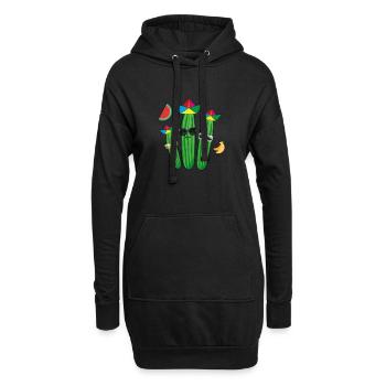 gurken familie,gurken,gurke,Obst, Wassermelone - Hoodie-Kleid - Schwarz - Vorne