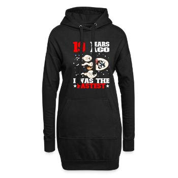Citation d’anniversaire drôle 19 ans - Sweat-shirt à capuche long Femme - noir - Devant