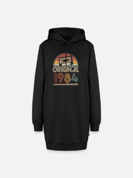 1984 Vintage Jahrgang Geburtstag Retro Geschenk - Hoodie-Kleid - Schwarz