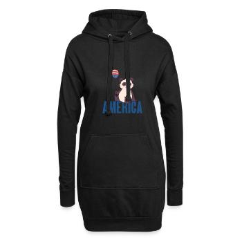 Panda America 4 juillet Jour de l’indépendance Liberté - Sweat-shirt à capuche long Femme - noir - Devant