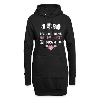 Merci d’être toujours mon comfo... - Sweat-shirt à capuche long Femme - noir - Devant