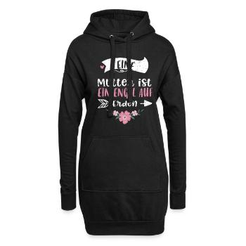 Eine Mutter ist ein Engel auf Erden - Hoodie-Kleid - Schwarz - Vorne