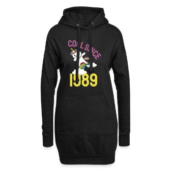 Cool depuis 1989 Dabbing chat 33ème anniversaire - Sweat-shirt à capuche long Femme - noir - Devant