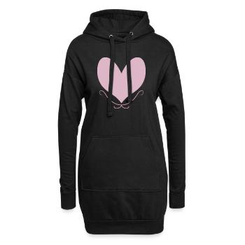 COEUR Rose - Sweat-shirt à capuche long Femme - noir - Devant