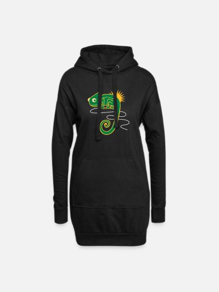 Le caméléon - Sweat-shirt à capuche long Femme - noir