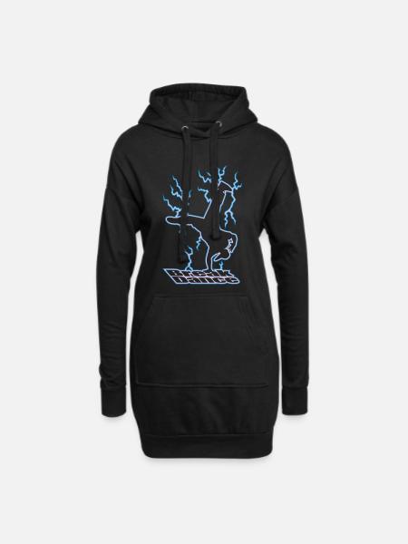 Electric breakdance - Sweat-shirt à capuche long Femme - noir