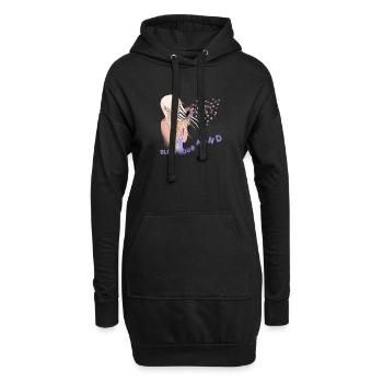 Mädchen mit Löwenzahn - Hoodie-Kleid - Schwarz - Vorne