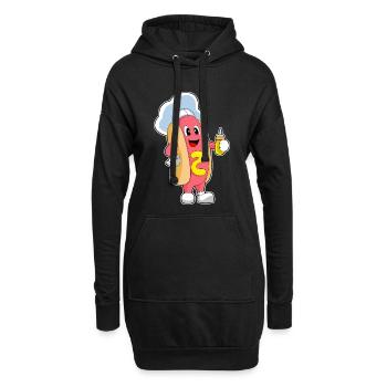 Hotdog Koch Senf Kochen - Hoodie-Kleid - Schwarz - Vorne