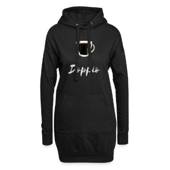 Chemise Doppio Espresso Coffee Barista Cafe - Sweat-shirt à capuche long Femme - noir - Devant