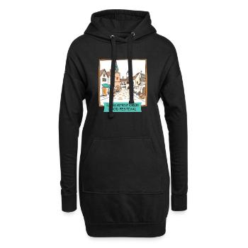 Street Food Festval - Hoodie-Kleid - Schwarz - Vorne